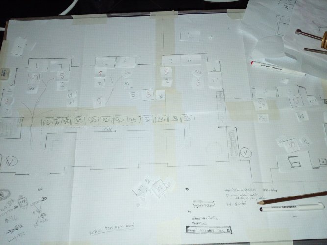 Plán rozmístění stolečků.