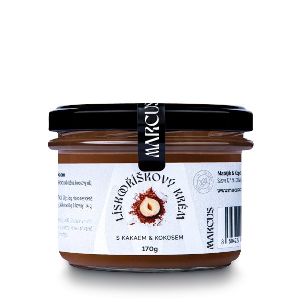 LÍSKOOŘÍŠKOVÝ krém 64% s BIO kakaem a kokosem 170g