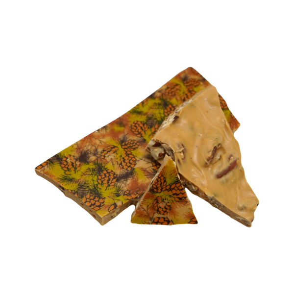 VÁNOČNÍ KARAMELOVÁ lámaná čokoláda s pekanovými ořechy - 100g