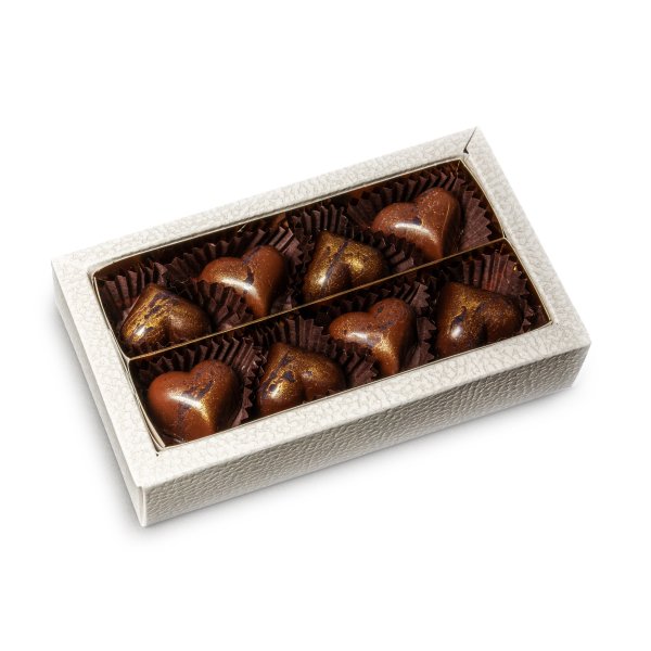 Kolekce 8 srdíček SLANÝ KARAMEL