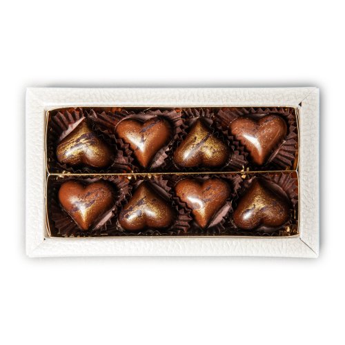 Kolekce 8 srdíček SLANÝ KARAMEL